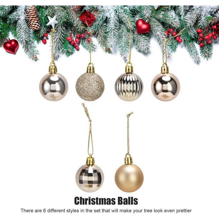 Ornement de Noël - AIMOONSA - 36 pièces - Incassable en PVC - Ø4 cm - 6 styles