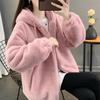 2024 Spring/Fall Women's Double-Sided Plush Fleece Coat with Hood