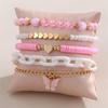 New Artifact Pink Niche Design Sweet Style Love Letter Decoration Butterfly Pendant Children's Bracelet 5-piece Set