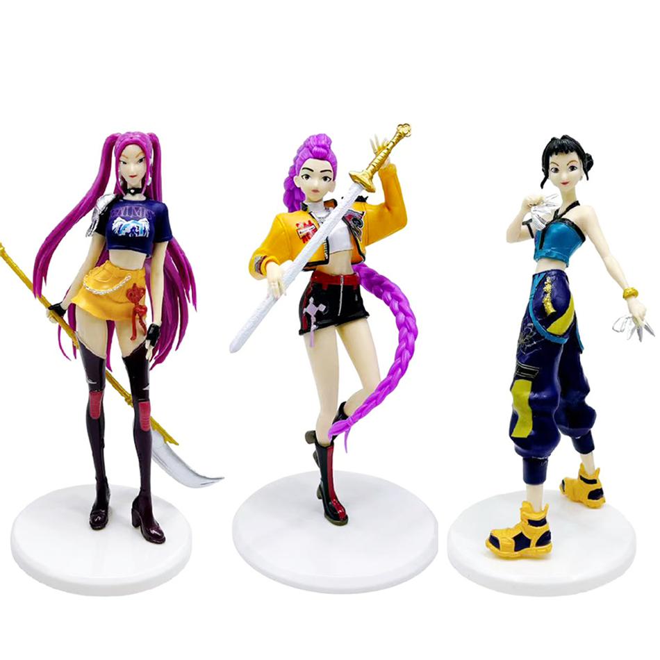 В наличии Kpop Фигурка Охотников на демонов 19СМ Фигурки Huntrix Игрушка Руми Мира Зои Сасси Фигурка Аниме Периферийная Модель Настольный Подарок