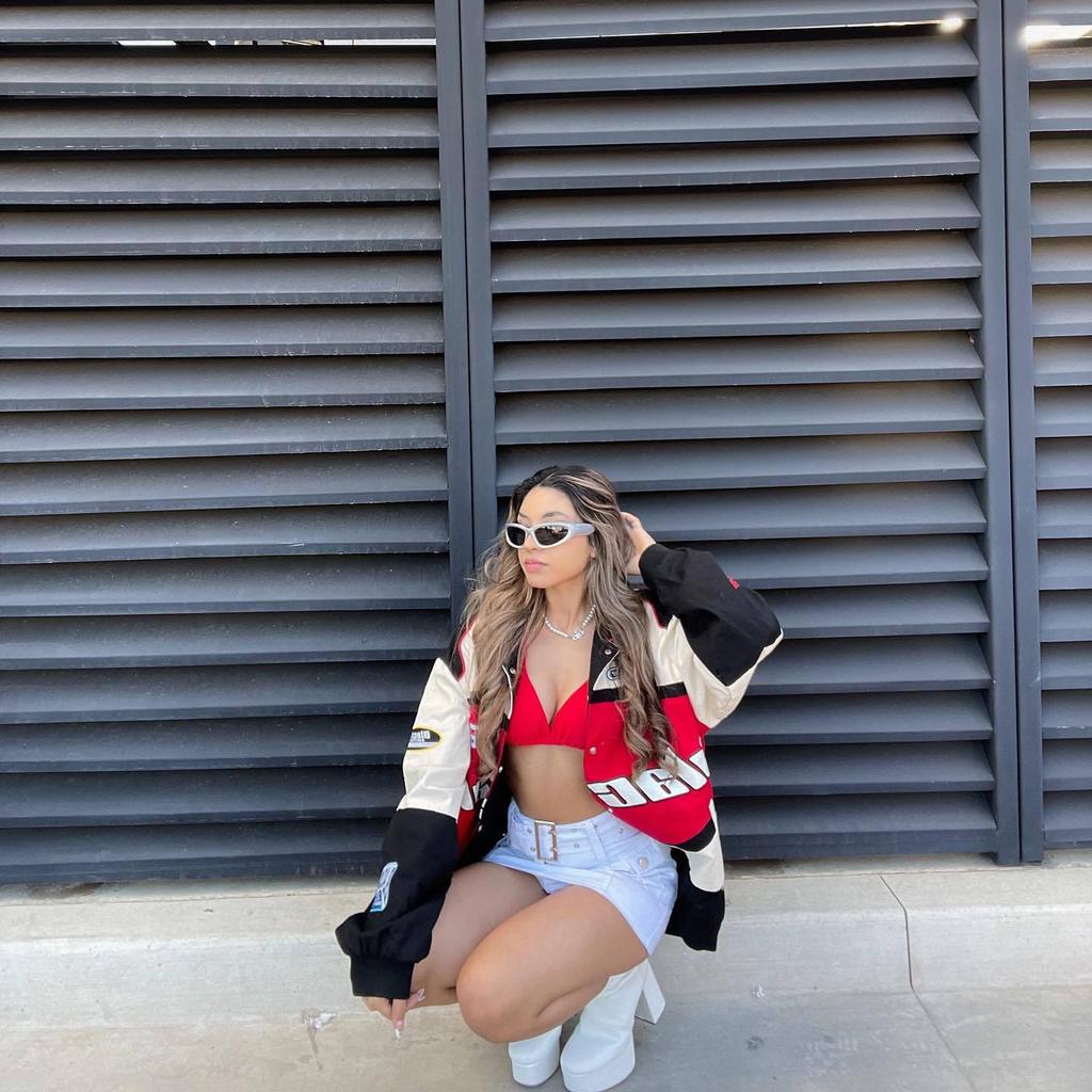 2023 Осень/Зима Спортивный Стиль Трехцветная Повседневная Куртка-Ветровка Мотоциклетная с Длинным Рукавом.