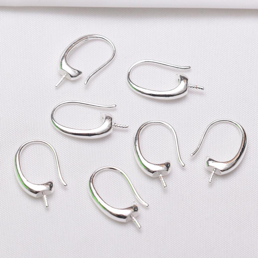 10pcs 18K Gold Half Hole Pearl Ear Hook Work In Progress Earrings Accessories DIY Handmade Glossy Earrings Jewelry