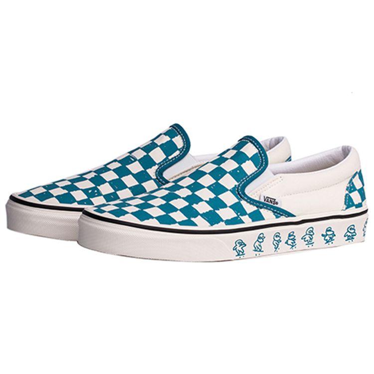 Vans Kakao Friends X Slip On Синие Клетчатые Унисекс Кроссовки VN0A38F7TH0