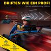 24V Electric Go Kart For Driving And Drifting Nylon Tires Safety Belt Horn Music For 8 12 Years Blue