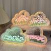 DIY Handmade Cloud Tulip Night Light Mirror Atmosphere Light Desktop Ornament,Battery Operated