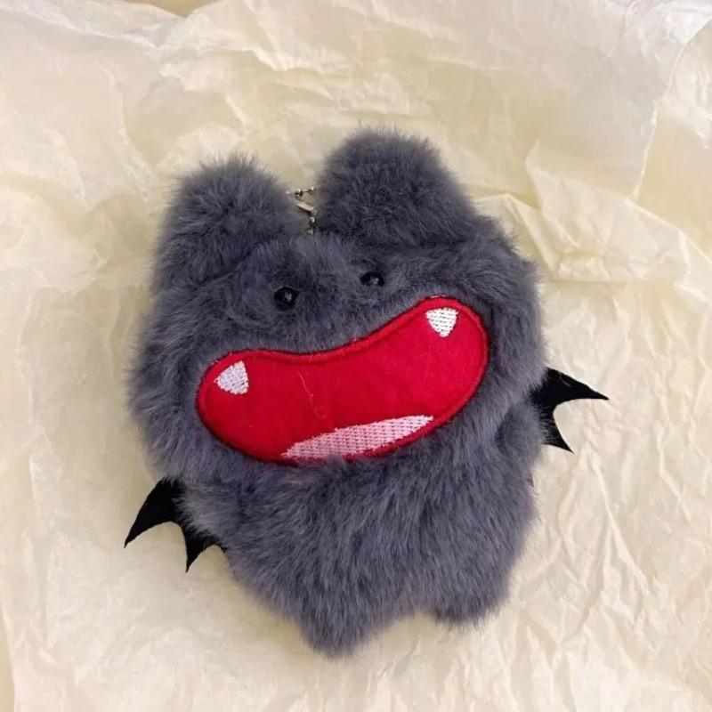 10cm Kawaii Bat Plush Toys Keychain Cute White Black Cartoon Bat Animal Stuffed Doll Soft Keyring Bag Ornaments Gifts