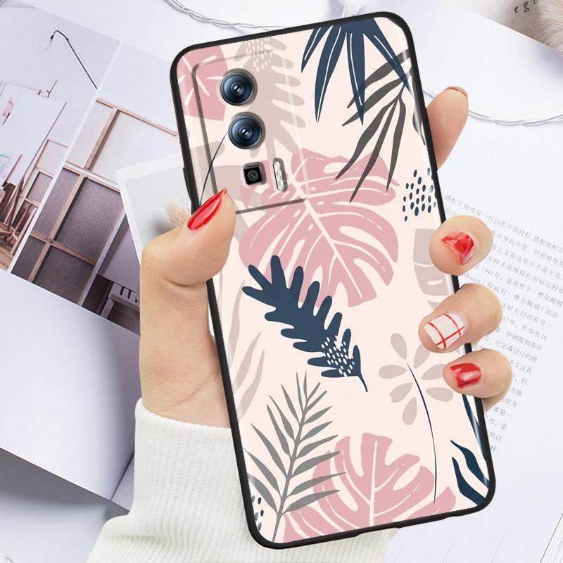 Vintage Flower Leaves For Xiaomi Redmi 9A 9C 9AT 10C 9 9T 10 12C 13C 8 12 K60 A1 K50 K40 5G Black Soft Phone Case