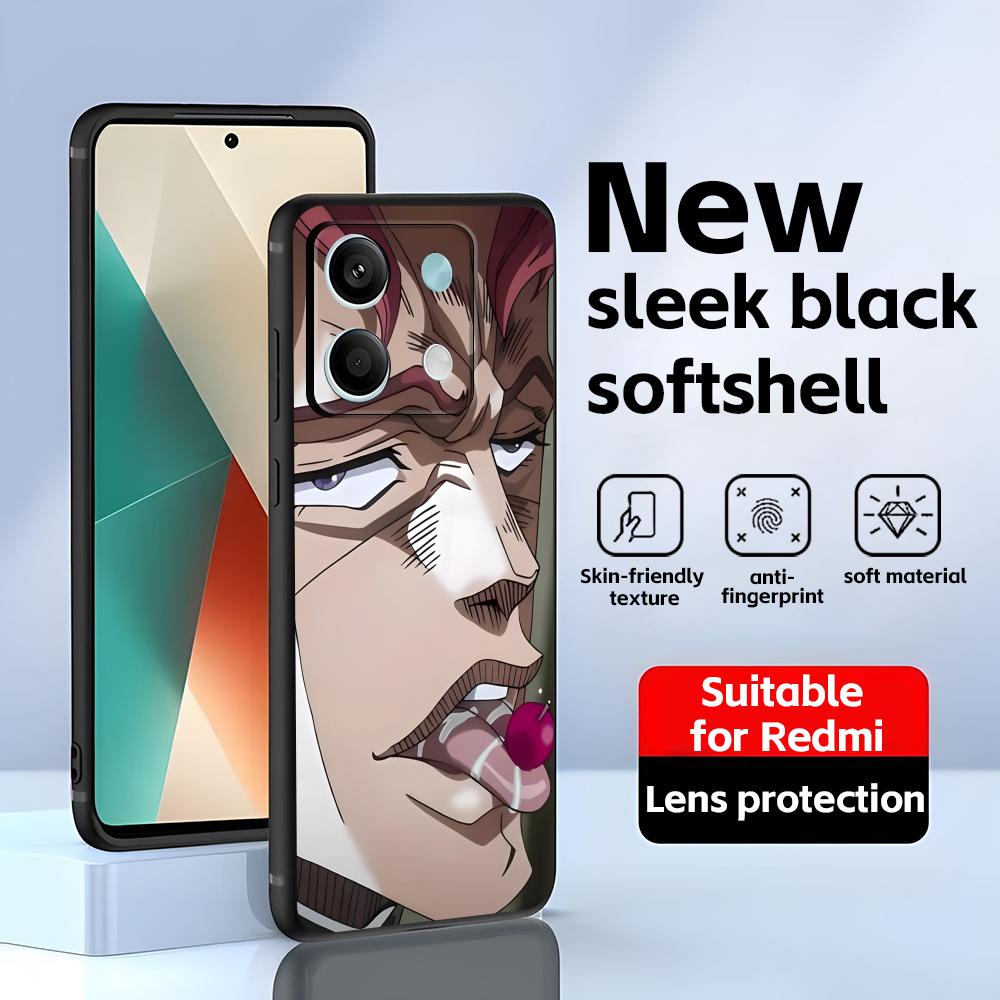 ГОРЯЧИЙ JOJO Steel Ball Run Чехол для телефона Для Redmi Note 14 13 12 11 Pro Plus S 5G 14C A3 Мягкий черный чехол для телефона