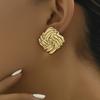 Zinc Zinc Alloy Ear Studs Square Shaped Twisted Earrings Jewelry Wave Stud Earrings  Daily