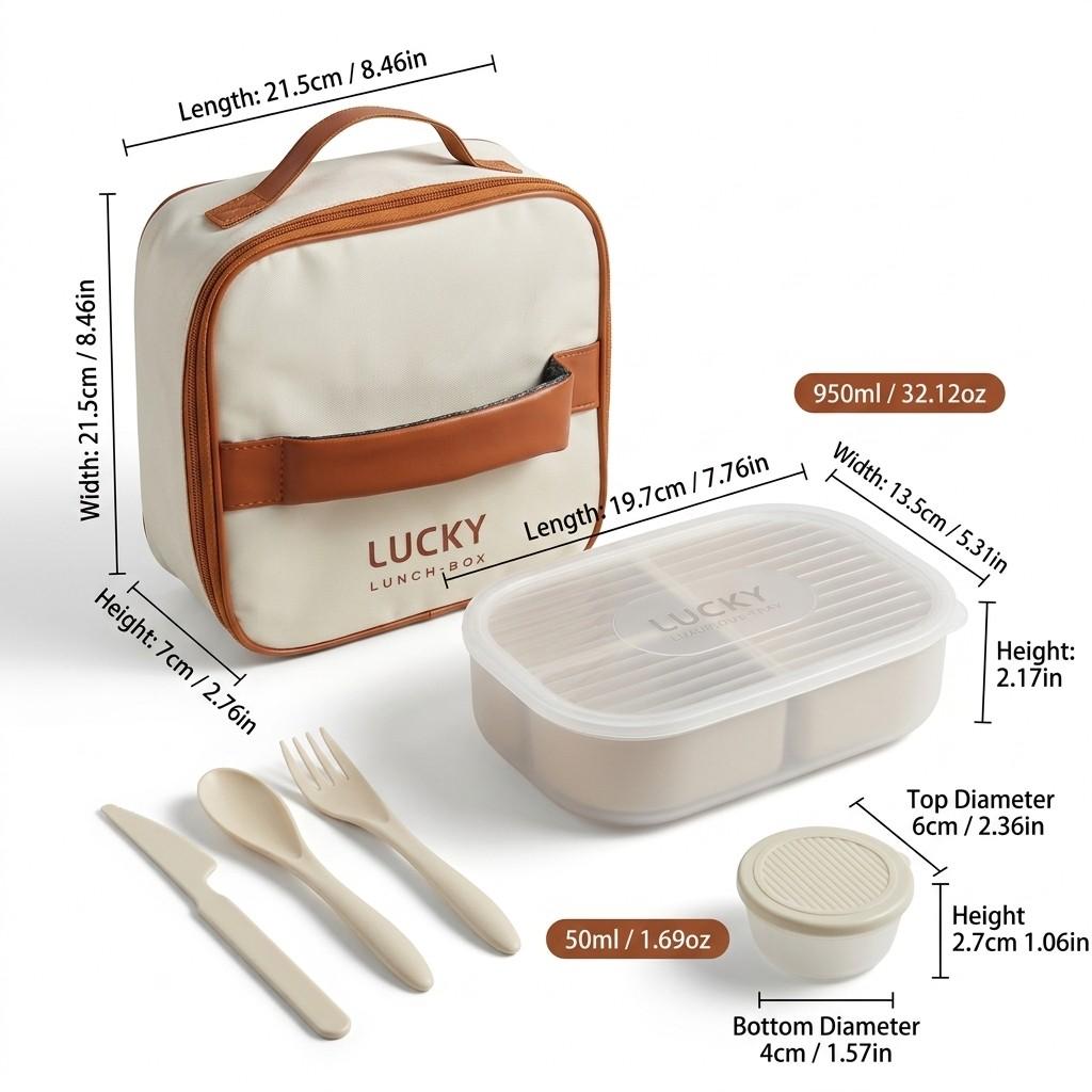 Cute Plastic Divided Lunch Box For Kids Students Portable Sealed Detachable 3 Grids Fruit Salad Food Container Microwave Safe