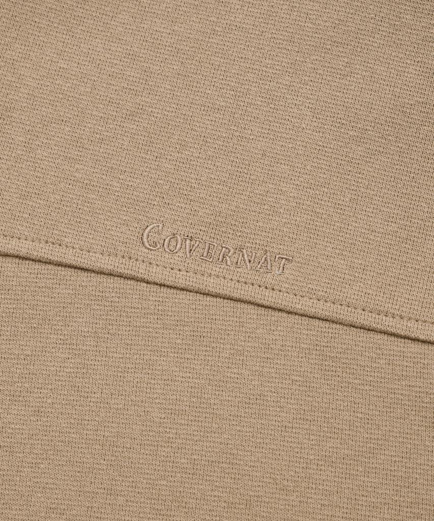 COVERNAT Open Collar Pocket T-Shirt Beige
