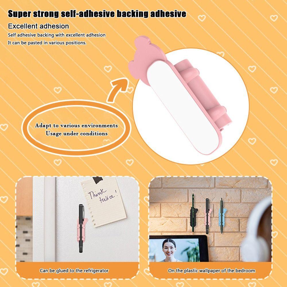 Самоклеящийся силиконовый зажим для ручки, гибкий держатель для шариковой ручки, портативный держатель для карандашей