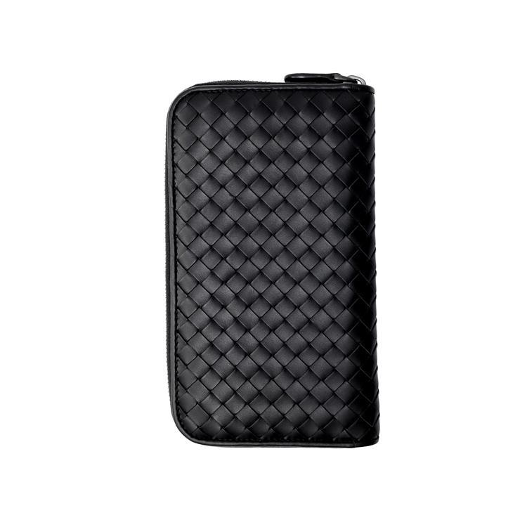 Bottega Veneta Черный плетеный кошелек на молнии Унисекс Черный 114076V46511000