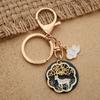 Chinoiserie Deer Cat Rabbit Decorated Keychain Key Rings Holder Gift Bag Pendants Accessories