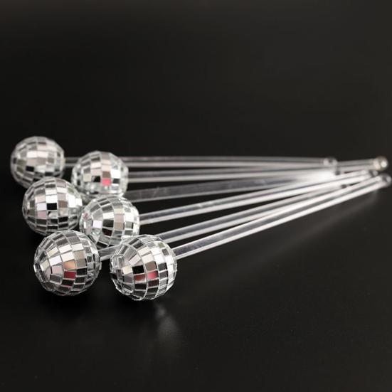 12 шт., пластиковые палочки для смешивания, прозрачные полезные 19,5 см, диско-шар, мешалка для напитков Swizzle
