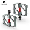 WEST BIKING Шоссейные Велосипедные Ультралегкие Педали CNC Алюминиевый Сплав MTB 3 Подшипника Антискользящие Компактные Велосипедные Плоские Педали Велосипедные Запчасти