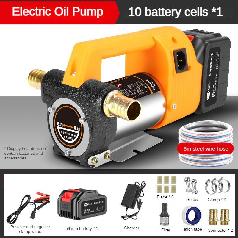 24V Lithium Battery Electric Oil Pump Rechargeable Self-priming Pump Household Diesel Pump Refueling Machine