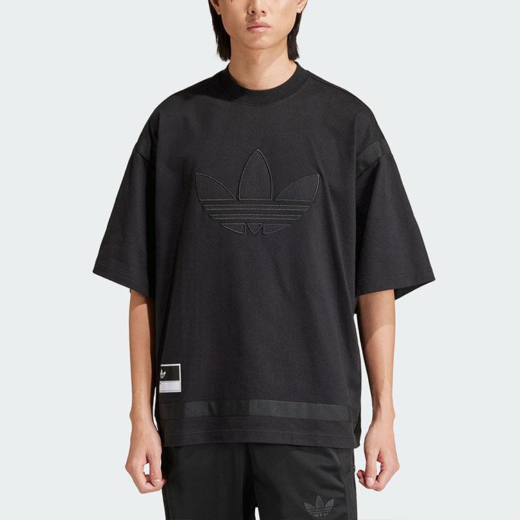 adidas Футболка Originals Street Premium Adibreak American Retro свободного кроя с коротким рукавом и принтом логотипа, мужские топы, черная IP3283
