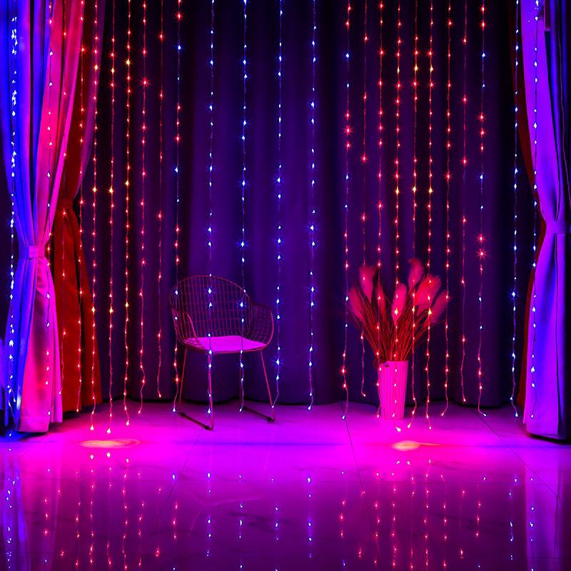 Светодиодные гирлянды-сетки с эффектом водопада: Уличные водонепроницаемые гирлянды для фестивальной декорации и создания романтической атмосферы