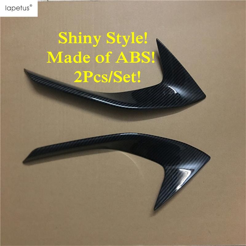 Front Fog Lights Lamp Eyelid Eyebrow Strip Cover Trim ABS Chrome / Carbon Fiber Accessories For Peugeot 3008 3008GT 2017 -
