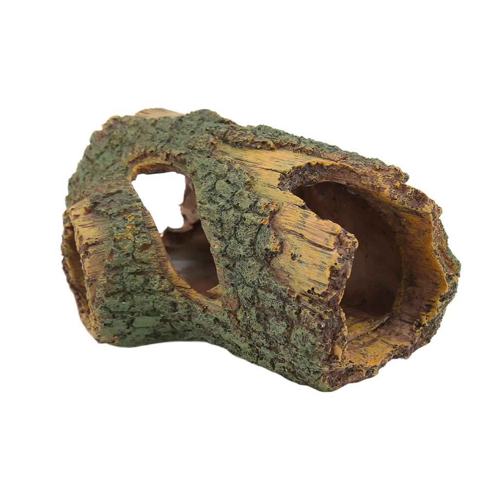 Wood Aquarium Ornament Simulation Resin Fish Artificial Tree Hole Ornament for Aquascaping
