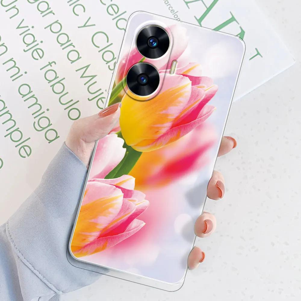 Чехол для Realme C55 6.72” Fundas Прозрачный Мягкий Силикон ТПУ Защитный Чехол для Телефона Для OPPO Realme C55 C 55 Чехол Бампер Оболочка Coque
