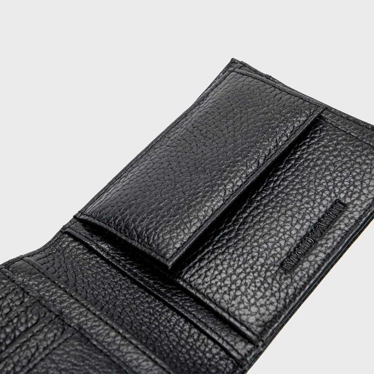 Emporio Armani Простой Логотип Повседневный Портативный Кожаный Кошелек Мужской кошелек Черный EM003591-AF19355-UC001