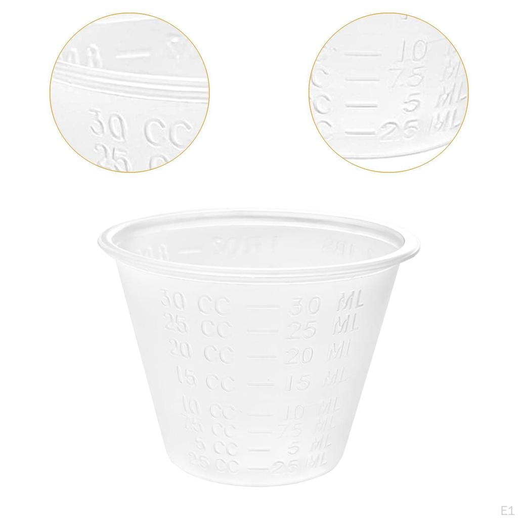 100Pcs Graduated Cups Clear Disposable Medicine for DIY Supplies Liquid