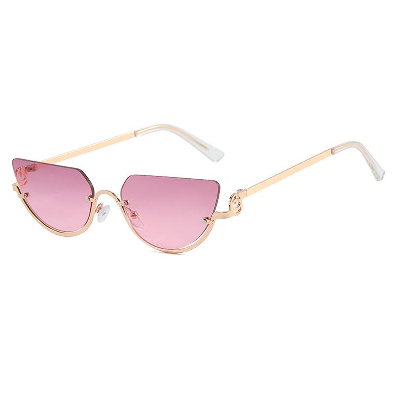 Women Semi-Rimless Sunglasses Luxury Small Size Gradient Sun Glasses Ladies Popular Sunscreen