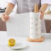 Kitchen Wooden Roll Paper Rack Seat Type Cling Wrap Storage Shelf Desktop Large Roll Stands Toilet Paper Holder Napkin Frame