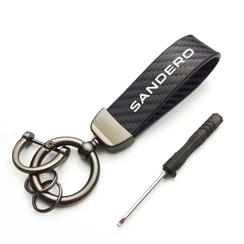 Suede Leather Men Women Keychain Clasp Creative DIY Keyring Holder Car Key Chain Jewelry Gift For Dacia Sandero Car Accessories
