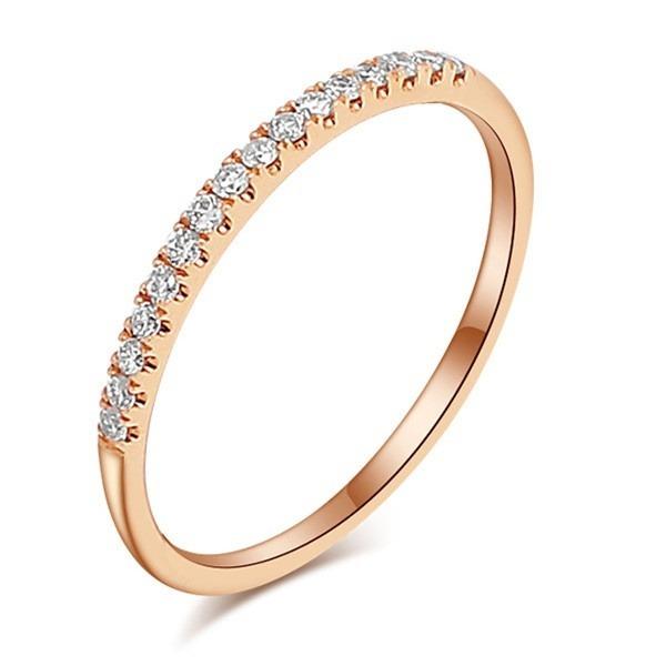 Модное тонкое кольцо с кристаллами для женщин