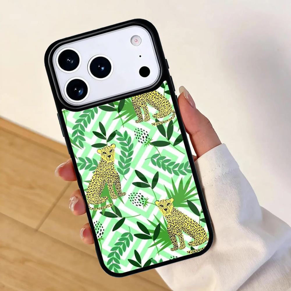 Tigers Leopards tropical leaves Phone Case For Apple iPhone 17 air 16 Pro Max 15 Pro Max 14 13 12 11 Mini Back Cover