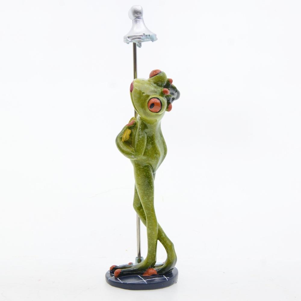 Забавные Милые Фигурки Лягушек Леди Длинноногая Лягушка Купающаяся Полимерные Животные Украшения Интерьер Дома Настольные Ванная Комната Декор