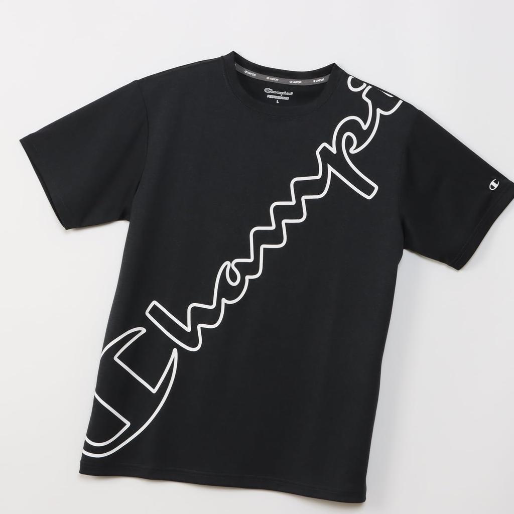 Короткая круглая антибактериальная и быстрая УФ-графика с логотипом с коротким рукавом M [Champion] Футболка, рукав, шея, дезодорирующая, сушка, защита, принт, футболка,