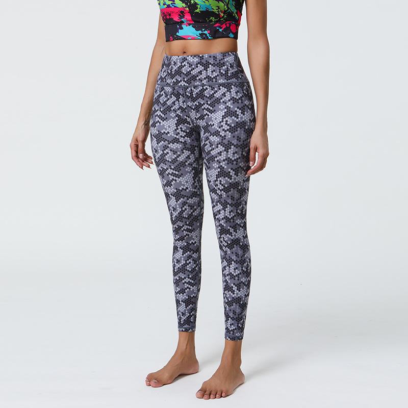 Новые леггинсы для йоги женские телесного цвета с принтом, тонкие спортивные штаны для фитнеса и йоги