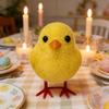 Realistic Easter Chick Figurine Flocking Chicken Doll Cute Plush Chicken Ornament  Garden Decor