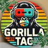Room Decor Gorilla Tag Theme - Aluminum Wall Art. Round Metal Sign, Ideal for Home, Office, Bar. Durable, Indoors or Outdoors.