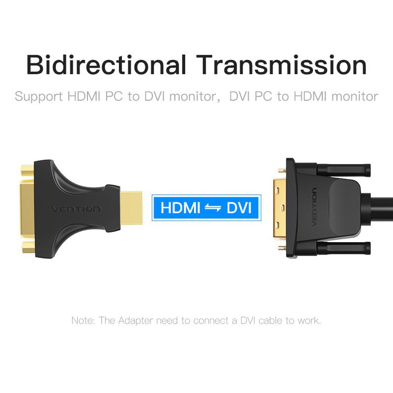 Vention DVI To HDMI Adapter Bi-directional DVI D 24+1 Male To HDMI Female Cable Connector Converter for Projector HDMI To DVI