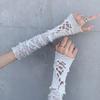 Lolita Gloves Ballet Style White Lace Sleeves Women's Thin Summer Sunscreen Spicy Y2K Girl Strap Gloves For JK Girls