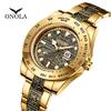 Fashion Classic Quartz Men's Watch Men's Steel Belt Gold Watch