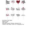 12Pcs Sweet Valentine Day Cupcake Toppers Heart Shape Letter Print Cake Topper Decoration Food Appetizer Stand