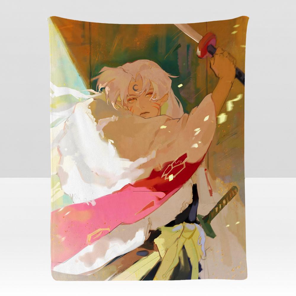 anime IInu YYasha Throw Soft Flannel Blanket for Bed Bedroom Sofa Picnic Throw Skinfriendly Breathable Gift Cover
