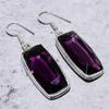 Natural Amethyst Gemstone Handmade 925 Sterling Silver Earring 2.01" C0a42