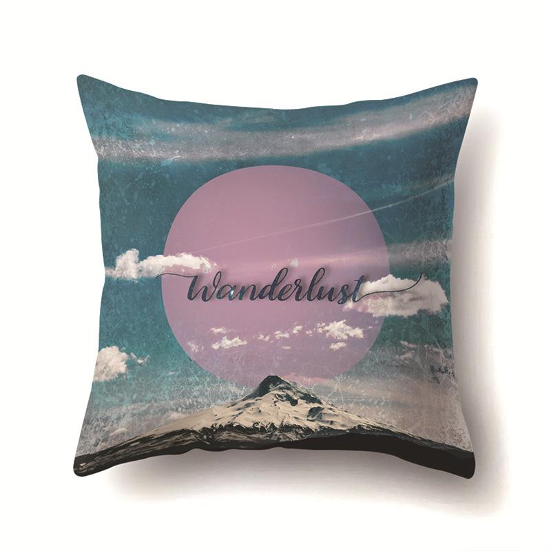 Modern Painted Simple Household Car Polyester Pillow Case Car Decoration Home Printed Waist Pillow Case