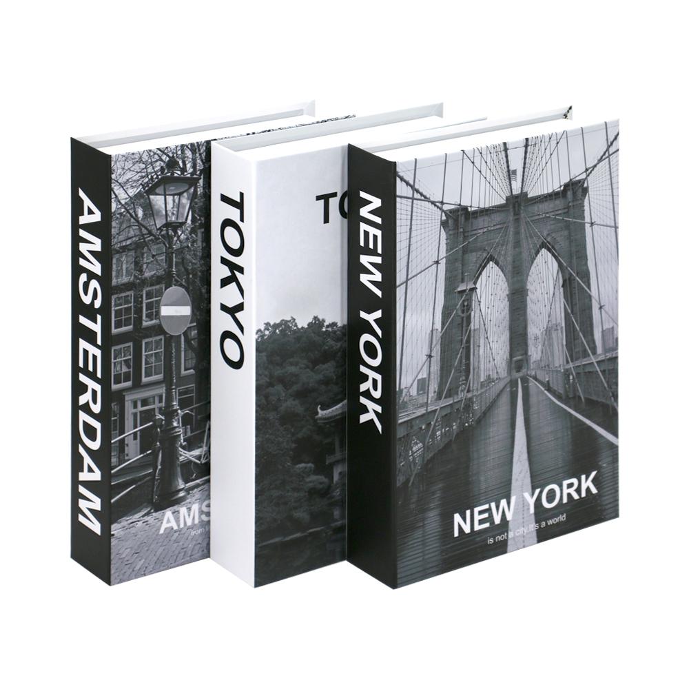3Pcs/Set Fake Books Set for Decoration Coffee Table Ornaments Modern Home Decoration Luxury Faux Books Set London New York Paris