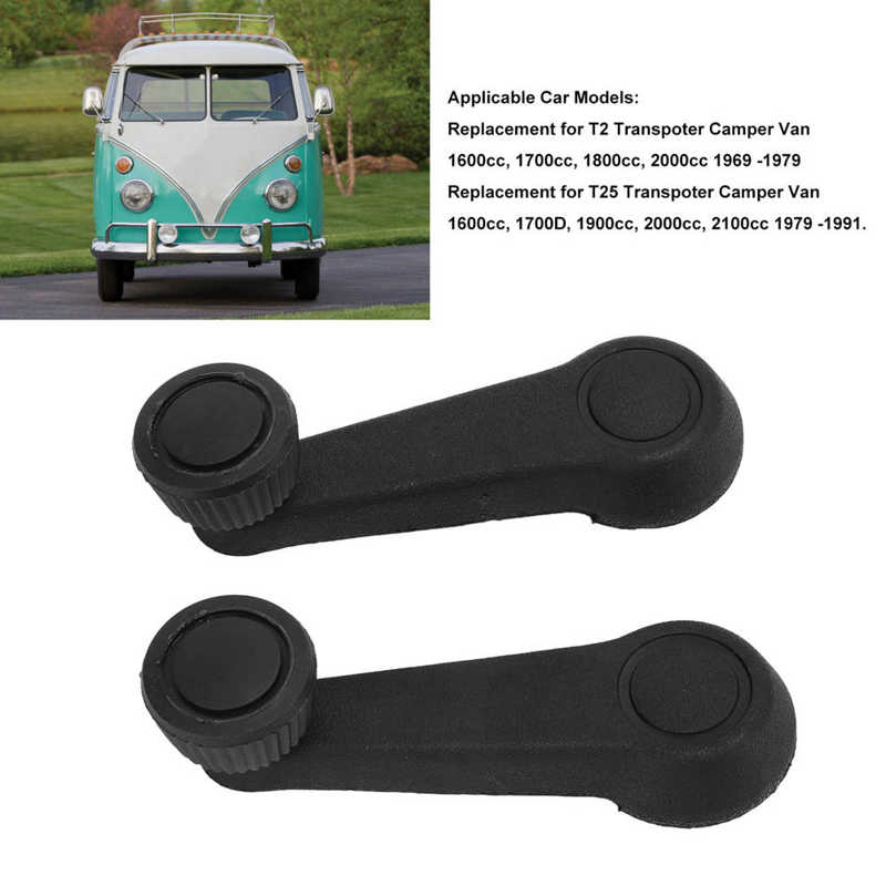 1 Pair Car Window Winder Handle 321 837 581A Window Winder Crank Door Handle Knob Replacement for Volkswagen T2