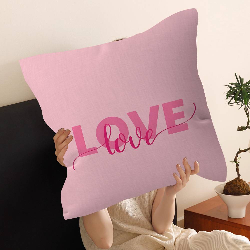 Flower Love Pattern Cushion Cover Car Throw Pillow Case For Sofa Car Christmas Gift 40x40cm 45x45cm