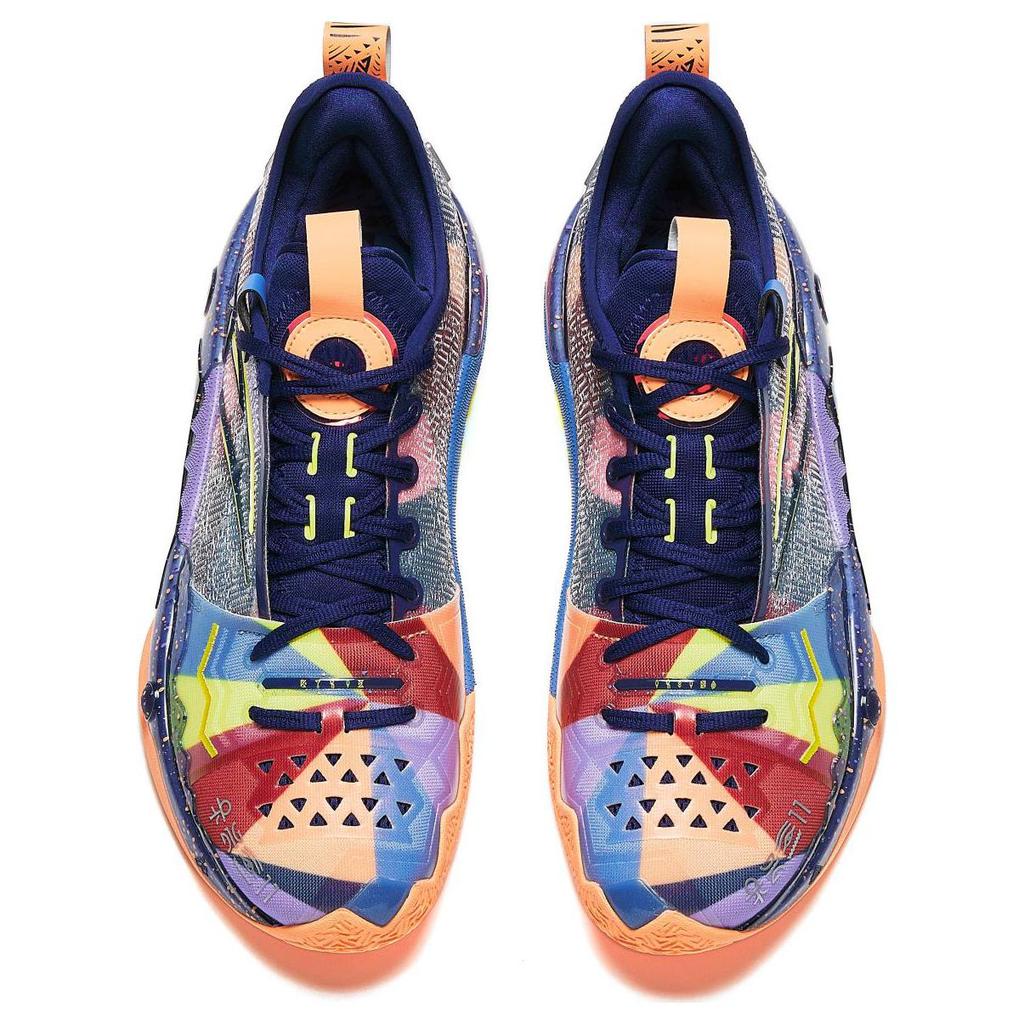 Anta Crazy Tide 5 Pro Canvas Nitrogen Technology Shock Absorption Durable Low-Top Basketball Shoes Men Sneaker Blue Orange 112421111S-2