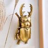 Beetles Figurine Ornament Gold Resin Stag Decor Home Decoration Craft Creative Animal